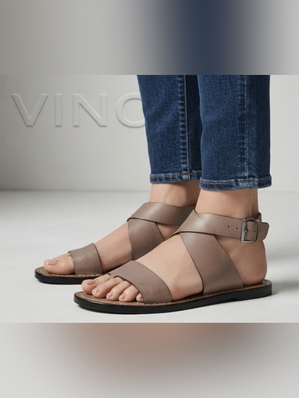 Authentic Vince leather designer sandals sz 6.5